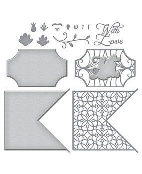 Spellbinders With Love Regalia Card Builder Etched Dies (S5-492) (OUTLET)