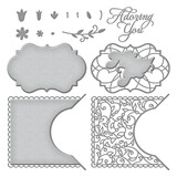 Spellbinders Adoring Fleurette Card Builder Etched Dies (S5-493) (OUTLET)