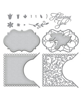 Spellbinders Adoring Fleurette Card Builder Etched Dies (S5-493) (OUTLET)