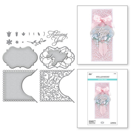 Spellbinders Adoring Fleurette Card Builder Etched Dies (S5-493) (OUTLET)