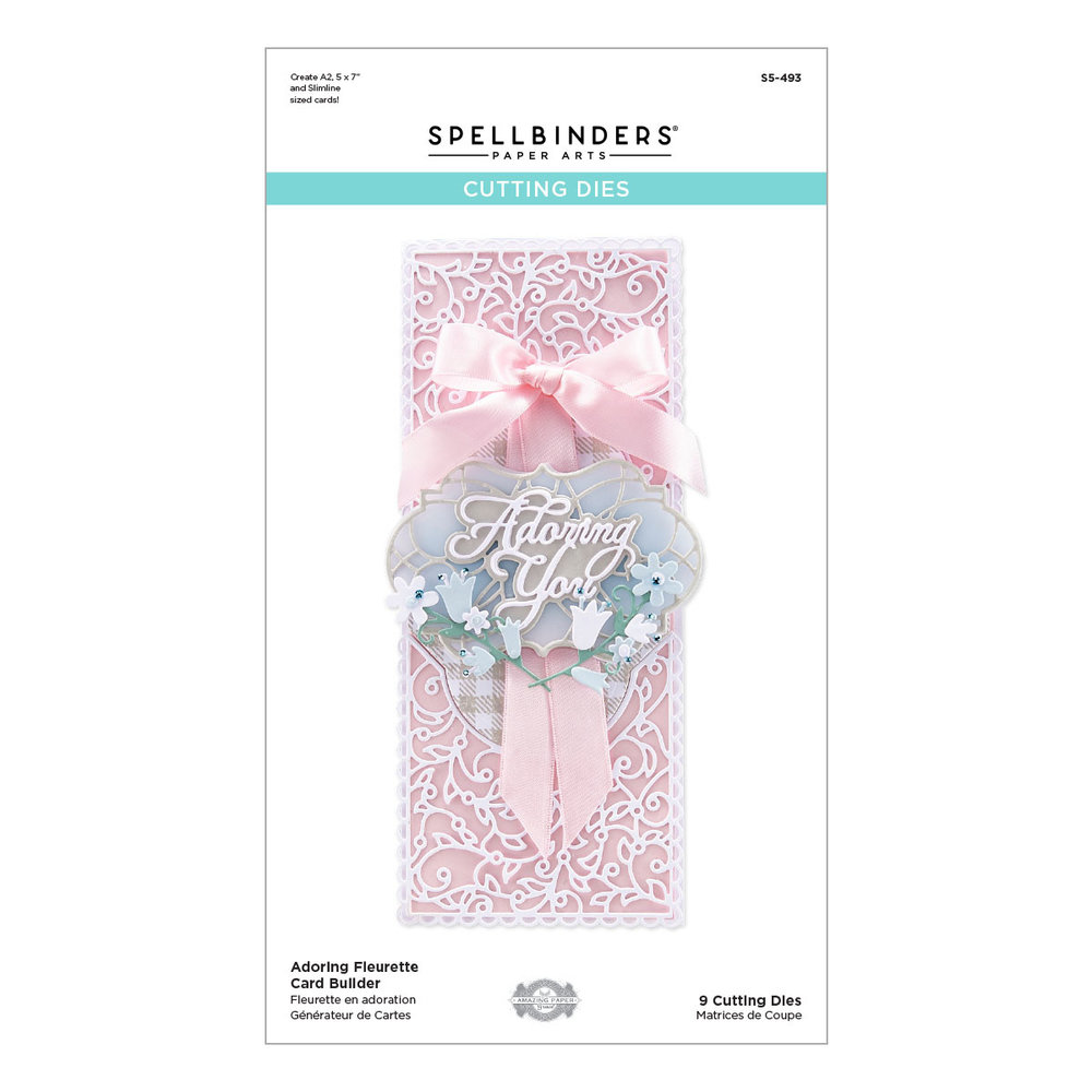 Spellbinders Adoring Fleurette Card Builder Etched Dies (S5-493) (OUTLET)