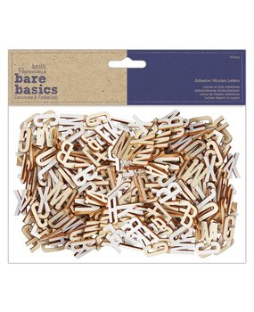 Papermania Bare Basics Adhesive Wooden Letters (600pcs) (PMA 174085) (DISCONTINUED)