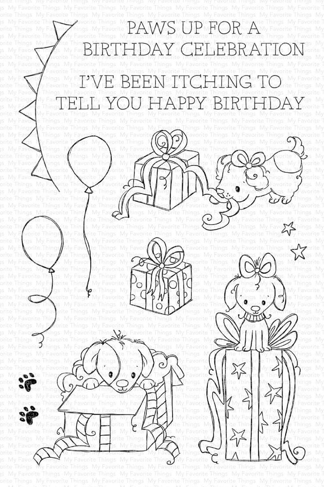 My Favorite Things Itching to Tell You Happy Birthday Clear Stamps (RAM-028) (OUTLET)