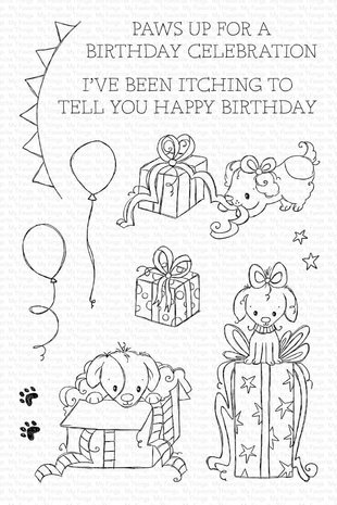 My Favorite Things Itching to Tell You Happy Birthday Clear Stamps (RAM-028) (OUTLET)