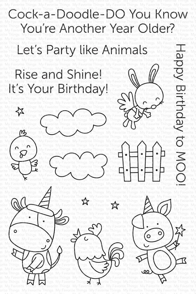 My Favorite Things Barnyard Birthday Clear Stamps (CS-646) (OUTLET)