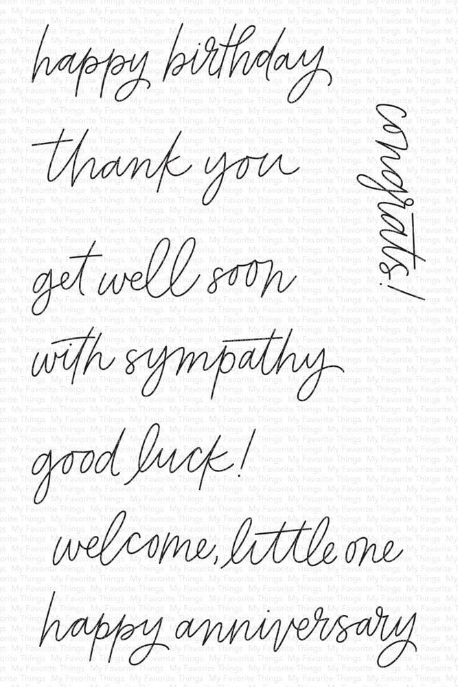 My Favorite Things All-Occasion Scripted Greetings Clear Stamps (CS-656) (OUTLET) My Favorite Things All-Occasion Scripted Greetings Clear Stamps (CS-656) (OUTLET)