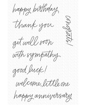 My Favorite Things All-Occasion Scripted Greetings Clear Stamps (CS-656) (OUTLET)