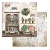 Stamperia Romantic Garden House Cupboard 12x12 Inch Paper Sheets (10pcs) (SBB860) (DISCONTINUED)