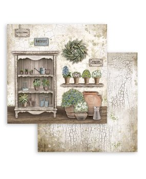 Stamperia Romantic Garden House Cupboard 12x12 Inch Paper Sheets (10pcs) (SBB860) (DISCONTINUED)