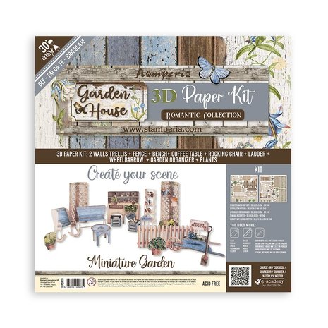 Stamperia 3D Paper Kit 12x12 Inch Romantic Garden House (SBPOP10) (DISCONTINUED)