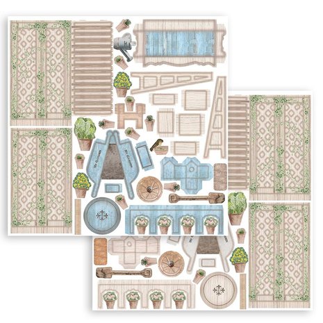 Stamperia 3D Paper Kit 12x12 Inch Romantic Garden House (SBPOP10) (DISCONTINUED)