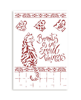 Stamperia Stencil A4 Casa Granada Cat (KSG482) (DISCONTINUED)