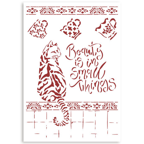 Stamperia Stencil A4 Casa Granada Cat (KSG482) (DISCONTINUED) Stamperia Stencil A4 Casa Granada Cat (KSG482) (DISCONTINUED)