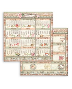 Stamperia Casa Granada Calendar 12x12 Inch Paper Sheets (10pcs) (SBB845) (DISCONTINUED)