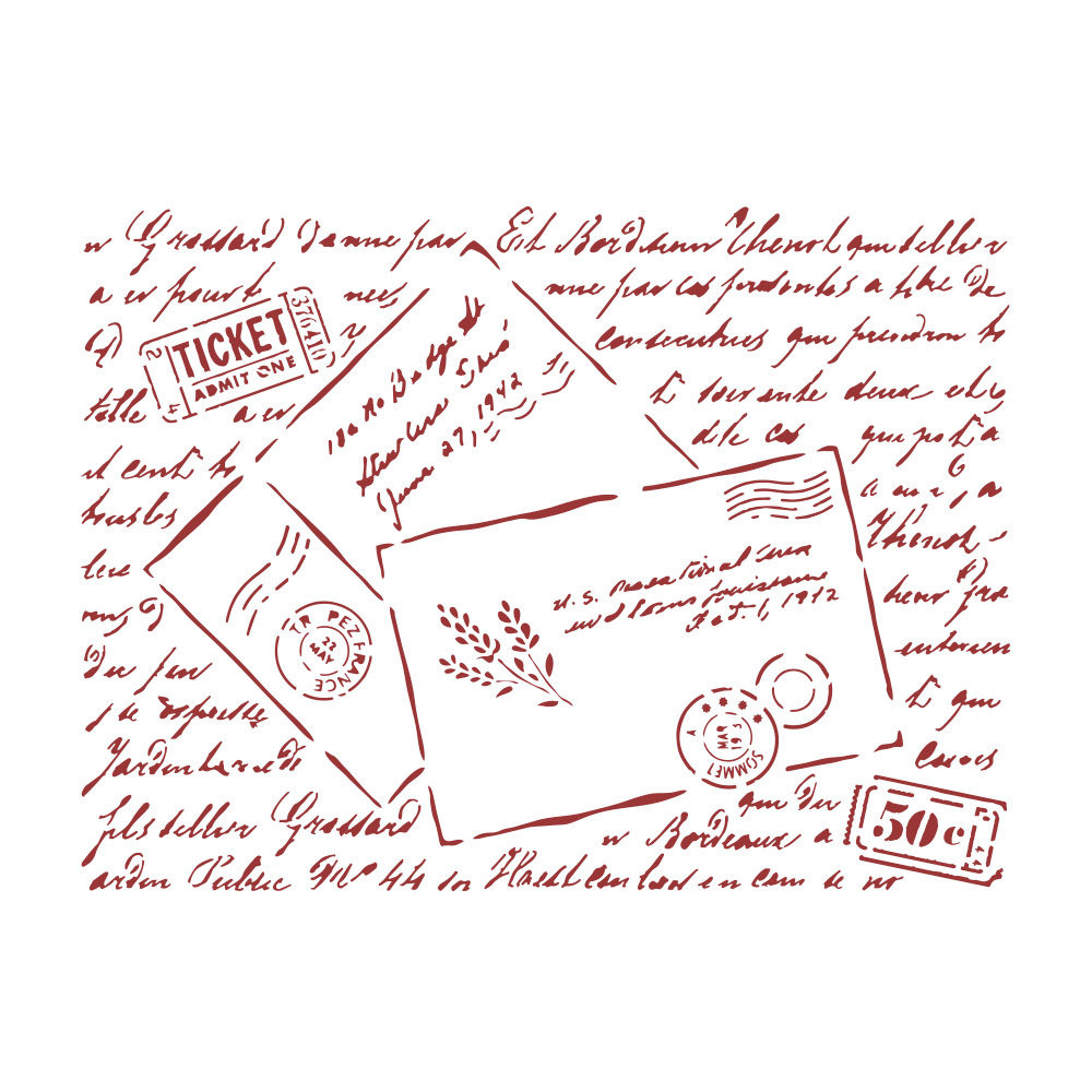 Stamperia Stencil A5 Provence Letters (KSD310) (OUTLET)