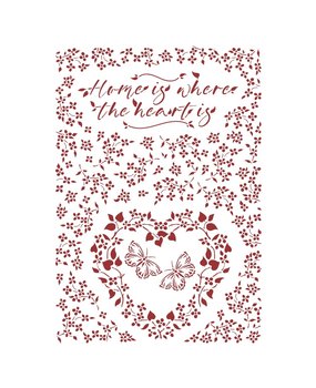 Stamperia Stencil A4 Provence Home is Where the Hearting (KSG490) (DISCONTINUED)