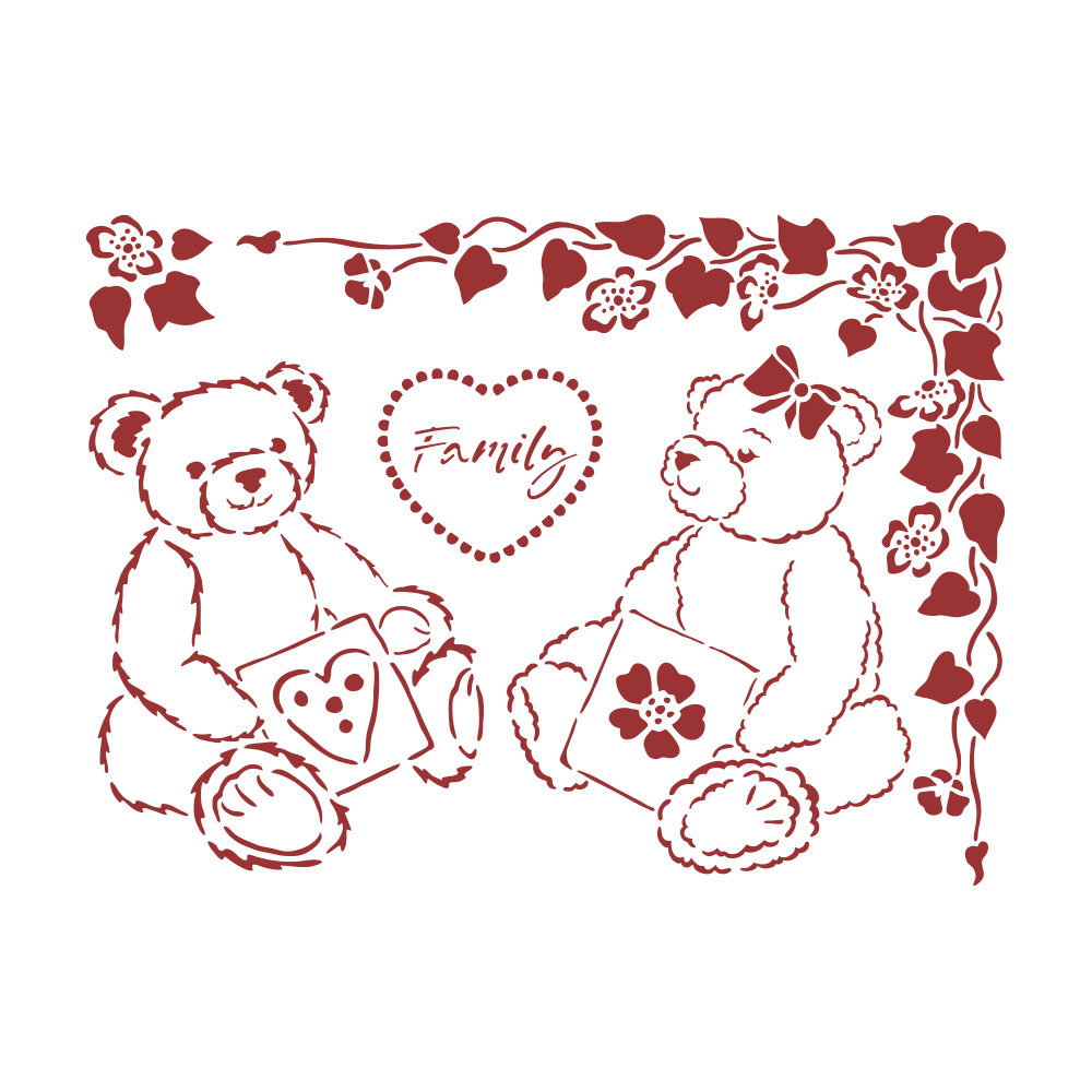 Stamperia Stencil A5 Daydream Bears (KSD311) (OUTLET)