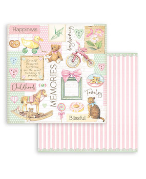 Stamperia Daydream Bear and Accessories 12x12 Inch Paper Sheets (10pcs) (SBB853) (DISCONTINUED)