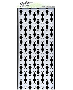 Picket Fence Studios Slim Line Stitches 4x10 Inch Stencil (SC-287) (OUTLET)