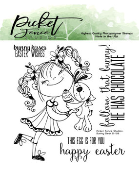 Picket Fence Studios Bunny Dear 4x4 Inch Clear Stamps (D-109) (OUTLET)