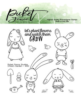 Picket Fence Studios Chloe's Garden 4x4 Inch Clear Stamps (A-153) (OUTLET)