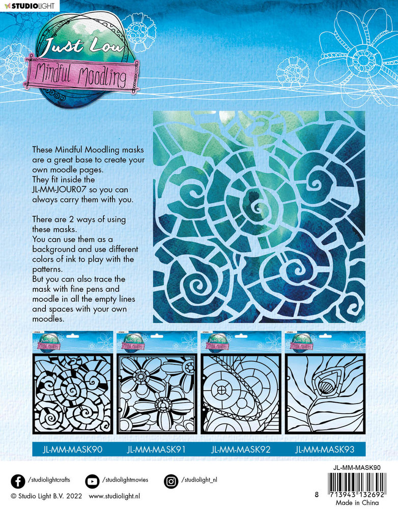 Studio Light Just Low Mindful Moodling Mask Swirly Moodle (JL-MM-MASK90) (OUTLET) Studio Light Just Low Mindful Moodling Mask Swirly Moodle (JL-MM-MASK90) (OUTLET)