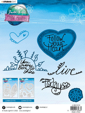 Studio Light Just Low Mindful Moodling Cutting Dies Follow your Heart (JL-MM-CD193) (OUTLET)