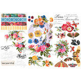 Prima Marketing Painted Floral Rub On Transfers (3pcs) (656317) (DISCONTINUED)