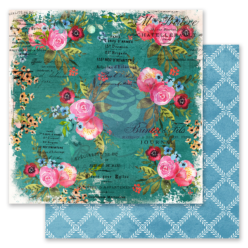 Prima Marketing Painted Floral 12x12 Inch Paper Pad (656249) (DISCONTINUED)