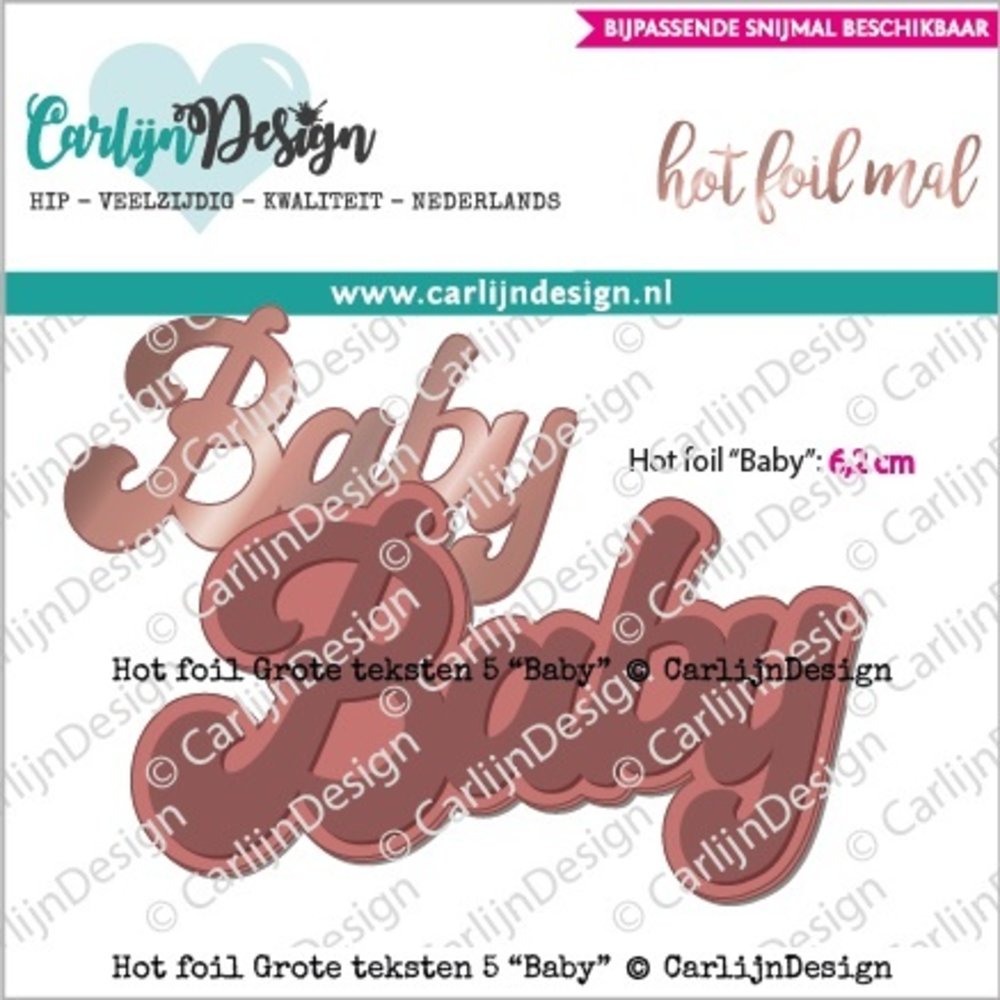 CarlijnDesign Hot Foil Grote Teksten 5 Baby (CDHF-0017) (DISCONTINUED) CarlijnDesign Hot Foil Grote Teksten 5 Baby (CDHF-0017) (DISCONTINUED)