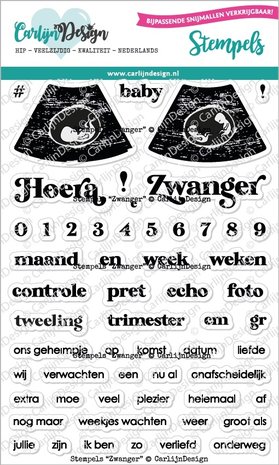 CarlijnDesign Stempels Zwanger (CDST-0079) (DISCONTINUED)