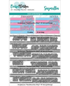 CarlijnDesign Snijmallen Randwoorden Baby (CDSN-0158) (DISCONTINUED)
