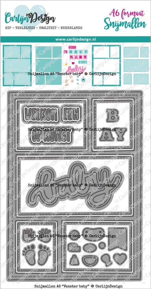 CarlijnDesign Snijmallen A6 Venster Baby (CDSN-0149) (DISCONTINUED)