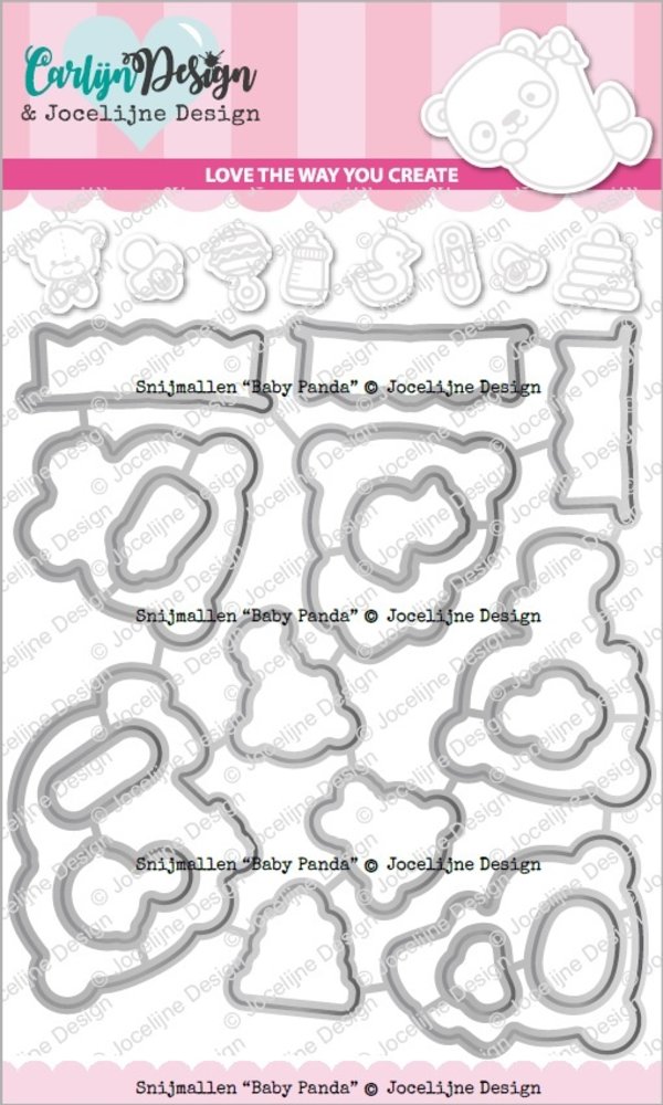 CarlijnDesign Snijmallen Baby Panda (CDJD-0025) (DISCONTINUED) CarlijnDesign Snijmallen Baby Panda (CDJD-0025) (DISCONTINUED)