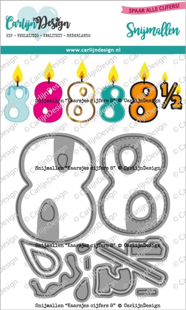 CarlijnDesign Dies Candles Numbers 8 (CDSN-0159) (DISCONTINUED) CarlijnDesign Dies Candles Numbers 8 (CDSN-0159) (DISCONTINUED)