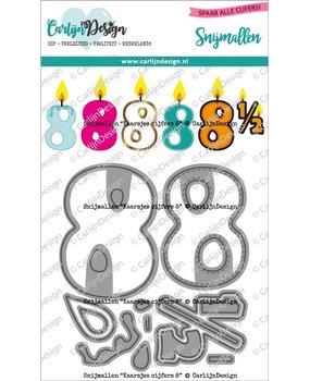 CarlijnDesign Dies Candles Numbers 8 (CDSN-0159) (DISCONTINUED)