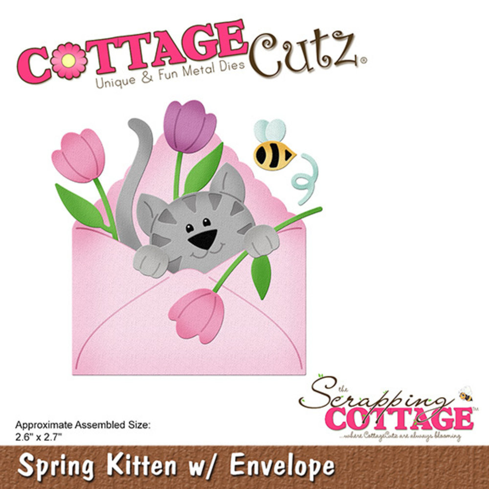 Scrapping Cottage Spring Kitten w/ Envelope (CC-1004) (OUTLET)
