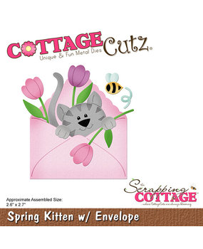 Scrapping Cottage Spring Kitten w/ Envelope (CC-1004) (OUTLET)