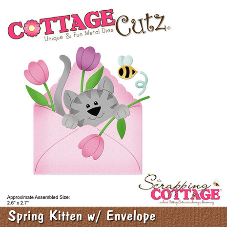 Scrapping Cottage Spring Kitten w/ Envelope (CC-1004) (OUTLET)