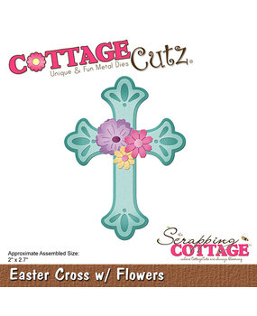 Scrapping Cottage Easter Cross w/ Flowers (CC-994) (OUTLET)