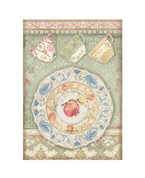 Stamperia A4 Rice Paper Casa Granada Plate and Cups (6 pcs) (DFSA4657) (DISCONTINUED)