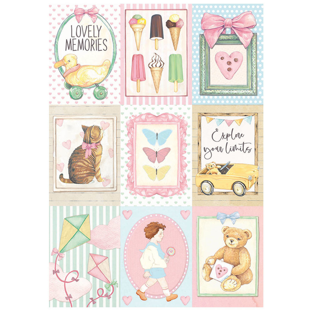 Stamperia A4 Rice Paper Daydream Small Cards (6 pcs) (DFSA4680) (DISCONTINUED)