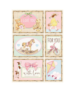 Stamperia A4 Rice Paper Daydream Cards Pink (6 pcs) (DFSA4679) (DISCONTINUED)