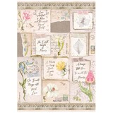 Stamperia A4 Rice Paper Romantic Garden House Letters and Flowers (6 pcs) (DFSA4669) (DISCONTINUED)