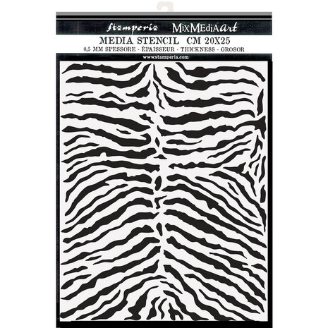 Stamperia Thick Stencil 20x25cm Savana Zebra Pattern (KSTD101) (DISCONTINUED) Stamperia Thick Stencil 20x25cm Savana Zebra Pattern (KSTD101) (DISCONTINUED)