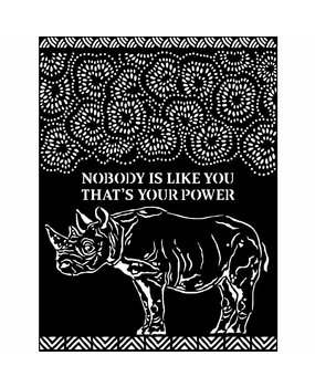 Stamperia Thick Stencil 20x25cm Savana Rhino (KSTD103) (DISCONTINUED)