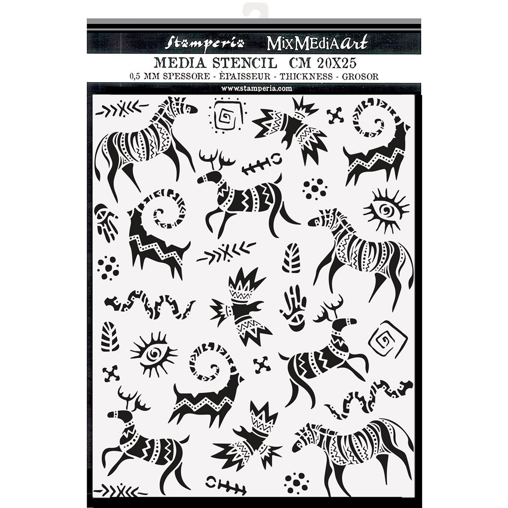 Stamperia Thick Stencil 20x25cm Savana Grafiti (KSTD104) (DISCONTINUED) Stamperia Thick Stencil 20x25cm Savana Grafiti (KSTD104) (DISCONTINUED)