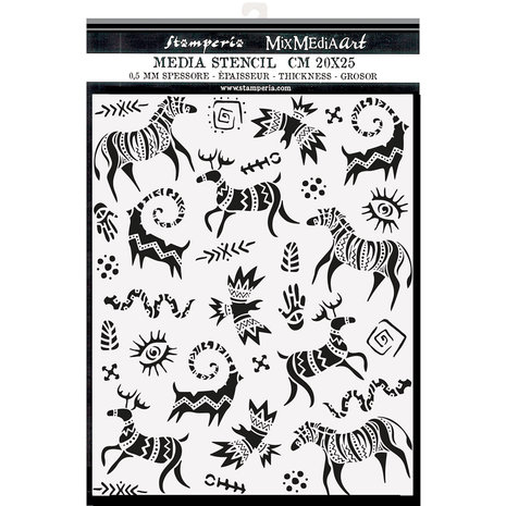 Stamperia Thick Stencil 20x25cm Savana Grafiti (KSTD104) (DISCONTINUED) Stamperia Thick Stencil 20x25cm Savana Grafiti (KSTD104) (DISCONTINUED)
