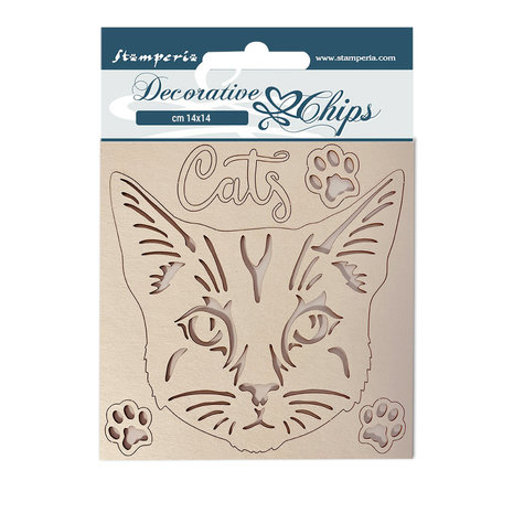 Stamperia Decorative Chips Provence Cat (SCB118) (OUTLET)