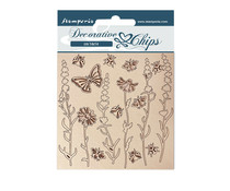 Stamperia Decorative Chips Provence Flowers and Butterflies (SCB119)